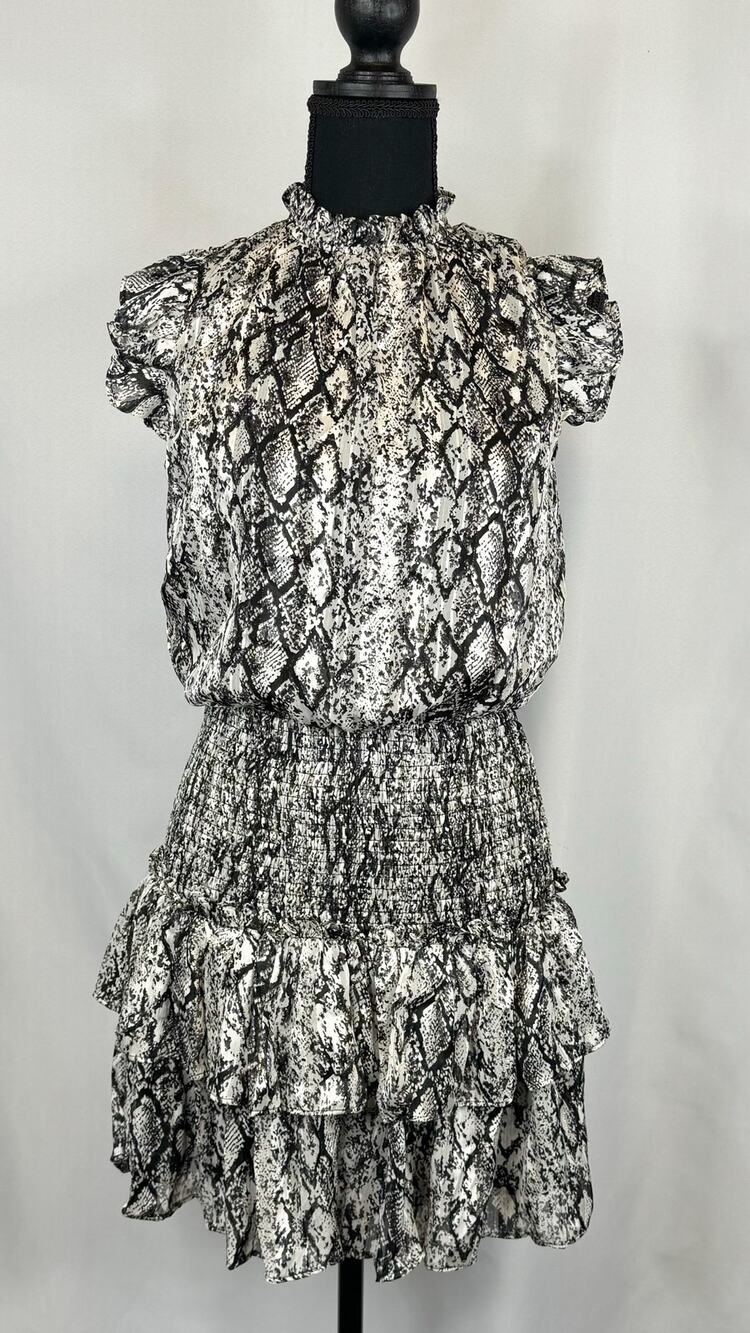 TCEC Snake Print Mini Dress Size S Boho Flirty Trendy Contemporary Cocktail Chic